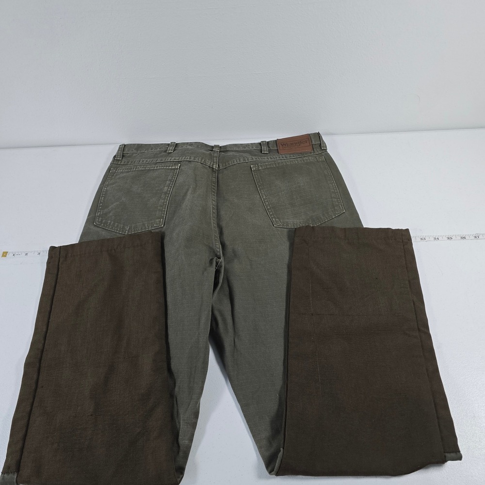 Wrangler Pro Gear Mens Upland Hunting Pants Green Brown Ripstop PG101LD 38x32 - Picture 2 of 9